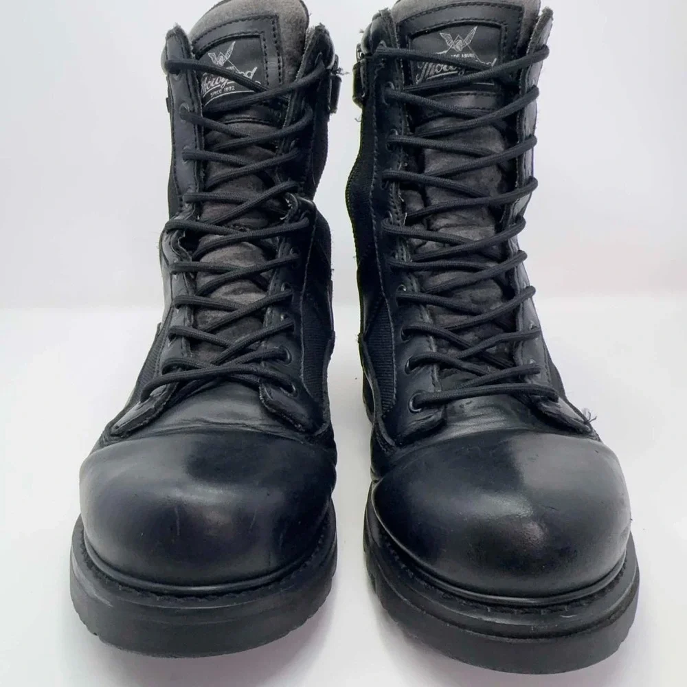 Thorogood 834-6889 Tactical Duty Boots Mens 9M Black Leather Side Zip Waterproof